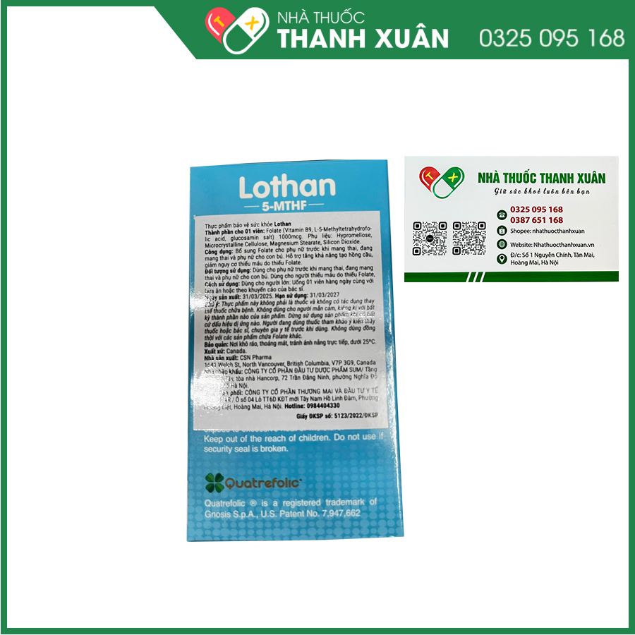 Lothan 5-MTHF giúp bổ sung Folate cho phụ nữ trước khi mang thai, đang mang thai và phụ nữ cho con bú